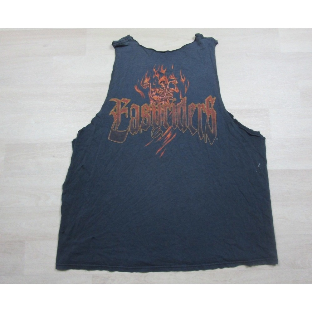 Vintage 90s Easyriders Cut T Shirt Tank Top Men's (L) Motorcycle Biker Flames